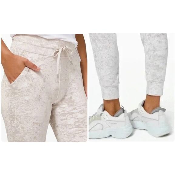 LULULEMON Ready to Crush Lounge Jogger High Rise Pants Chrome Silver Velvet Sz 8 - Picture 2 of 9